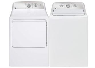 GE White Top-Load Washer (4.9 cu. ft) & Electric Dryer (7.1 cu. ft.)