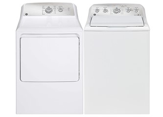 GE White Top-Load Washer (4.9 cu. ft.) & Gas Dryer (7.2 cu. ft.)