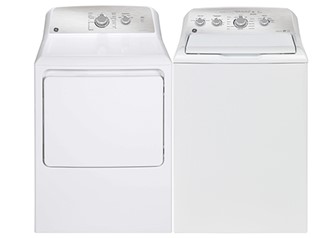 White Top-Load Washer (5.0 CU. FT.) & Gas Dryer (7.2 CU. FT.)
