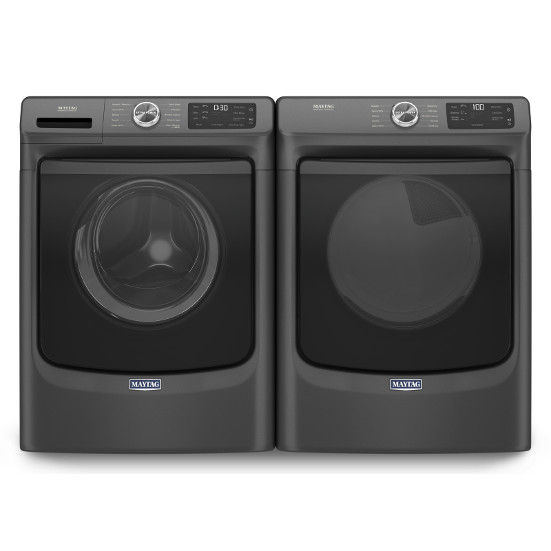 Front Load 5.2 Cu. Ft. Washer & 7.3 Cu. Ft. Gas Dryer Volcano Black Laundry Pair