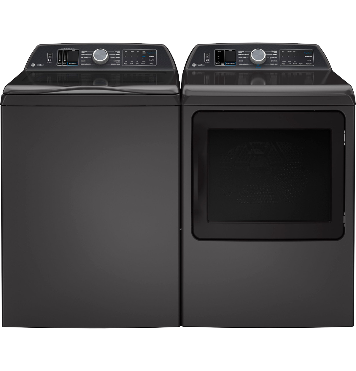 Top Load Washer & Front Load Dryer in Diamond Grey 