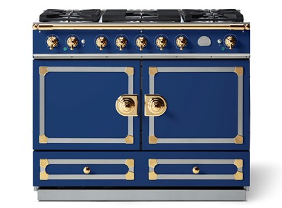 La Cornue Cornufe Series 110 Dual Fuel Range BRASS & RAIL,SS TRIM