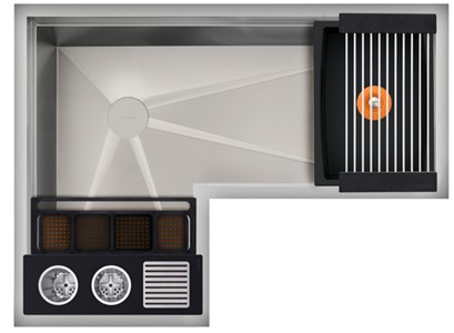 IDEAL CORNER WASHSTATION 3X4C WITH FOUR TOOL WASH