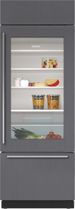 30" Classic Over-and-Under Refrigerator/Freezer with Glass Door - Panel Ready