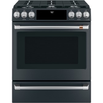 Café™ 30" Slide-In Front Control Gas Oven with Convection Range with Warming Drawer
