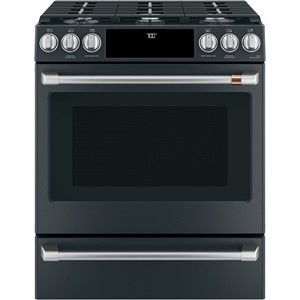 Café™ 30" Slide-In Front Control Gas Oven with Convection Range with Warming Drawer