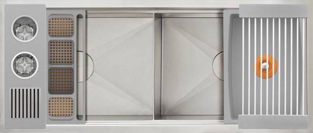 IDEAL DOUBLE BOWL WASHSTATION 4D WITH FOUR TOOL W