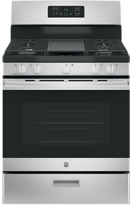 GE 30" Gas Freestanding Range with Broil Drawer Stainless Steel JCGBS66SEKSS