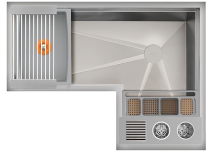 IDEAL CORNER WASHSTATION 4X3C WITH FOUR TOOL WASH