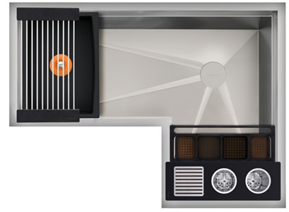 IDEAL CORNER WASHSTATION 4X3C WITH FOUR TOOL WASH